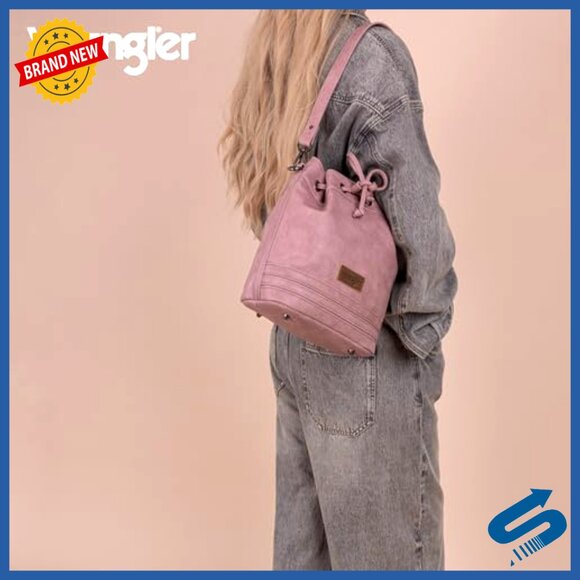 Vegan Leather Hobo Bag Western Tapestry Bucket Purse Chic Drawstring Design - Picture 2 of 7